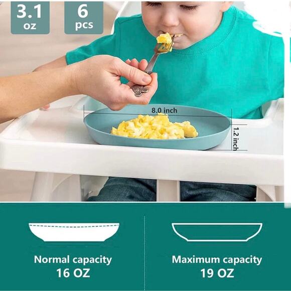 NEW 12pc Cereal BOWL & PLATE SET Indoor Outdoor Wheat Straw Microwave Dishwasher - Picture 5 of 6